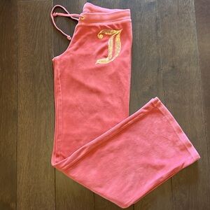Y2K Juicy couture Velour Track Pants with Gold Detail